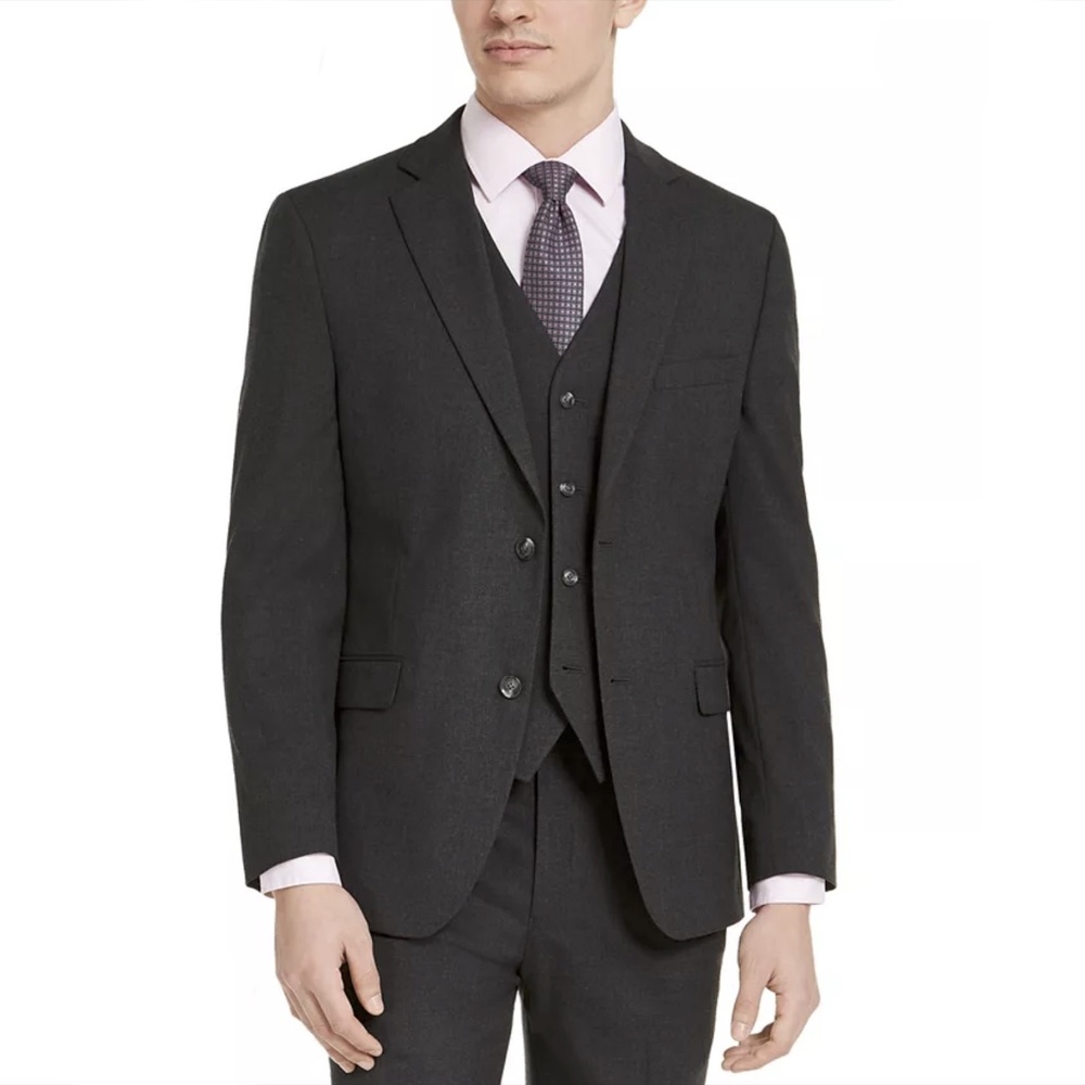 Slim Fit Stretch Suit Jacket Charcoal Gray Men's Size 40R NWOT